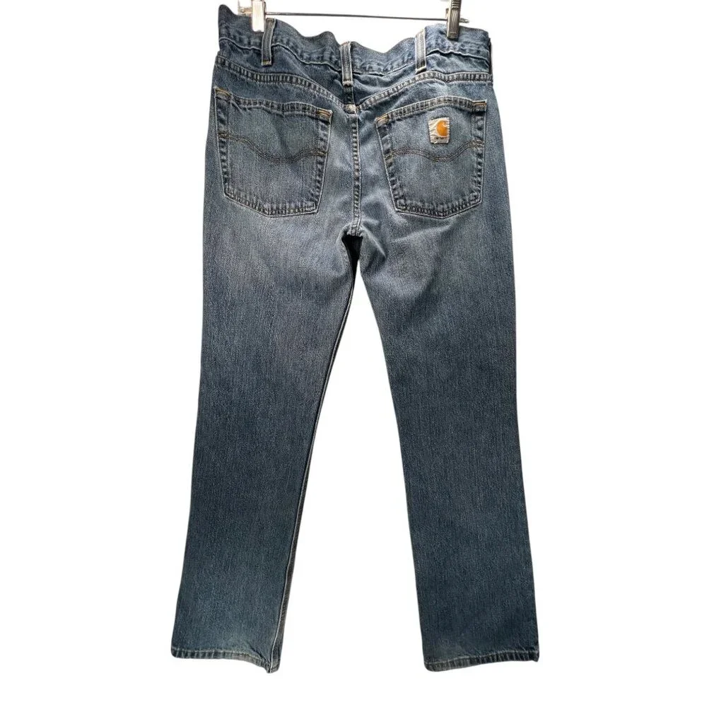 Carhartt Mens Blue Denim Straight Fit Jeans Relaxed Fit 34x34 Pants RN 14806 - Picture 2 of 15